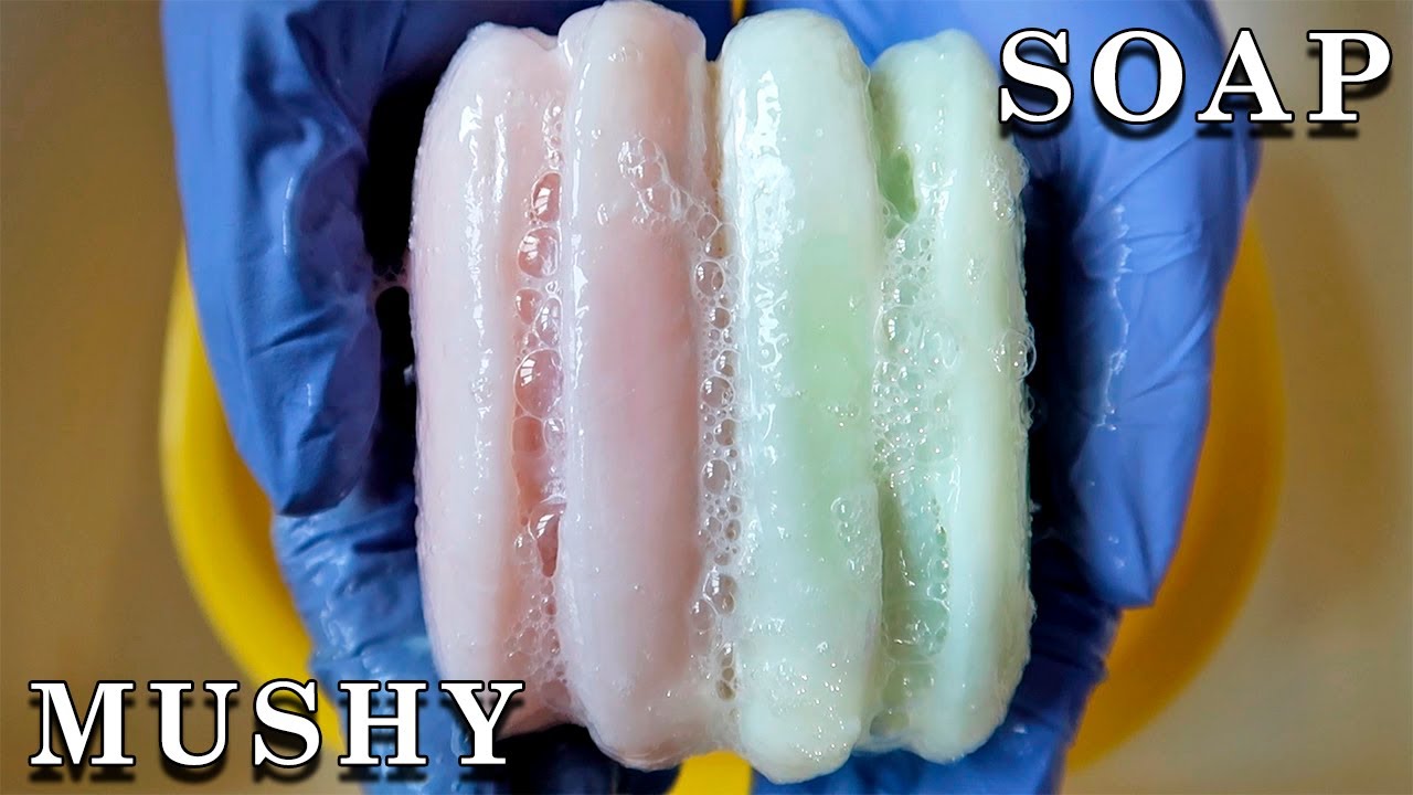 ASMR MUSHY SOAP 🧼 THE BEST Soapy Sponge Squeezing ✨ Soaked Soap