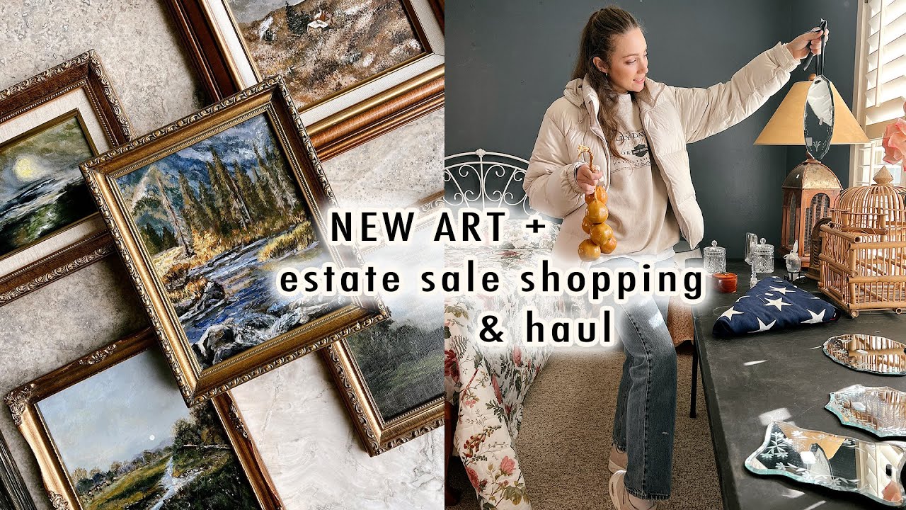 new art + estate sale shopping & decor haul | XO, MaCenna Vlogs
