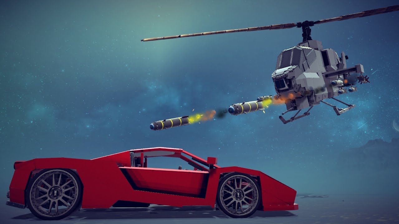 AH-1W Super Cobra Hunting Down Cars | Besiege