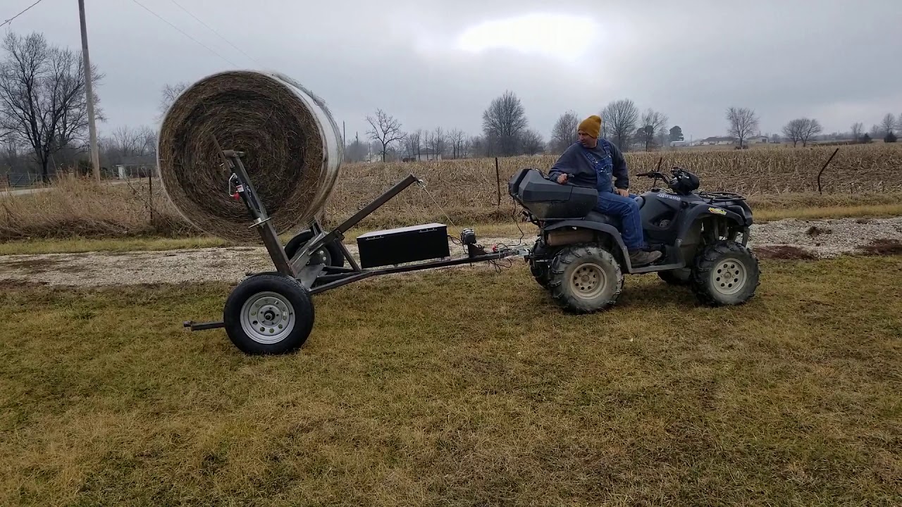 Bale unroller with atv