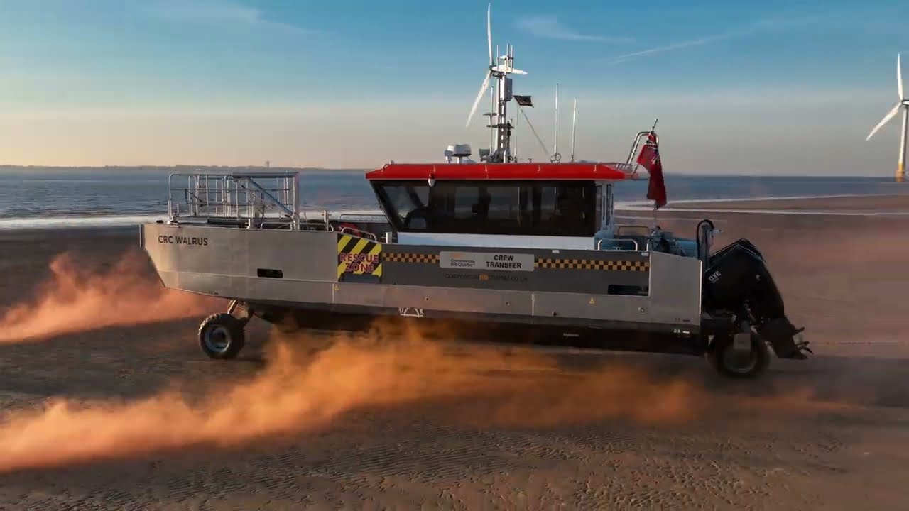 Commercial Rib Charter - CRC Walrus working on RWE Scroby Sands - Amphibious Crew Transfer Vessel