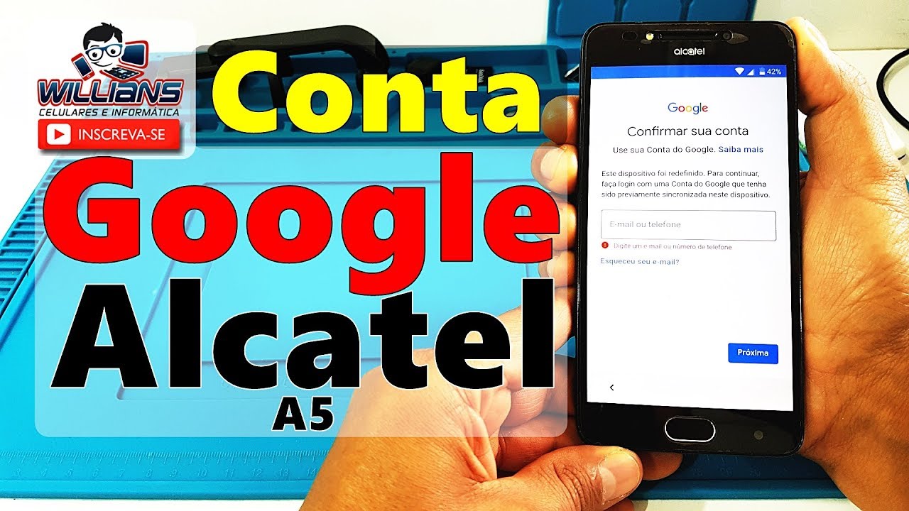 Conta Google Alcatel A5 sem PC, Desbloquear, Restaurar