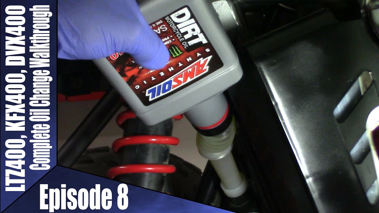 LTZ400, KFX400, DVX400 Oil Change Walkthrough with Amsoil Synthetic Oil Episode 8