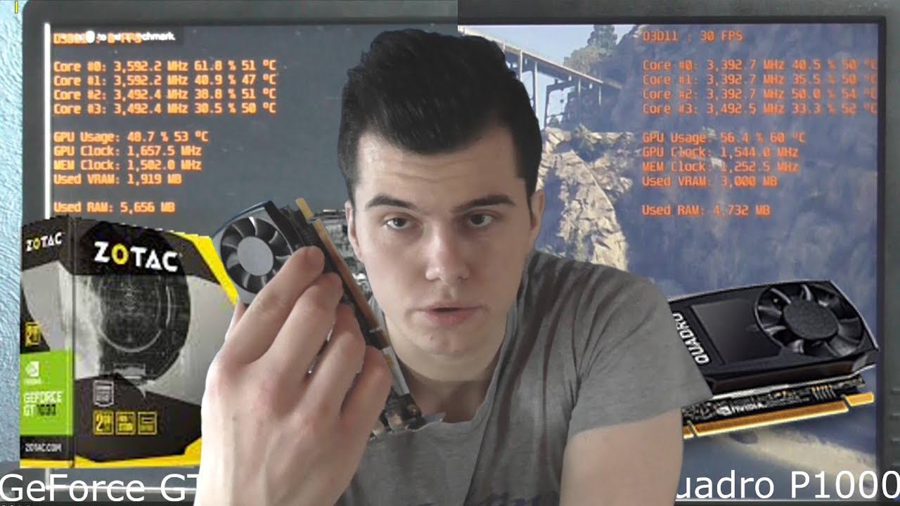 PNY Quadro P1000 vs ZOTAC GeForce GT 1030 | Unboxing + Test In GTA V