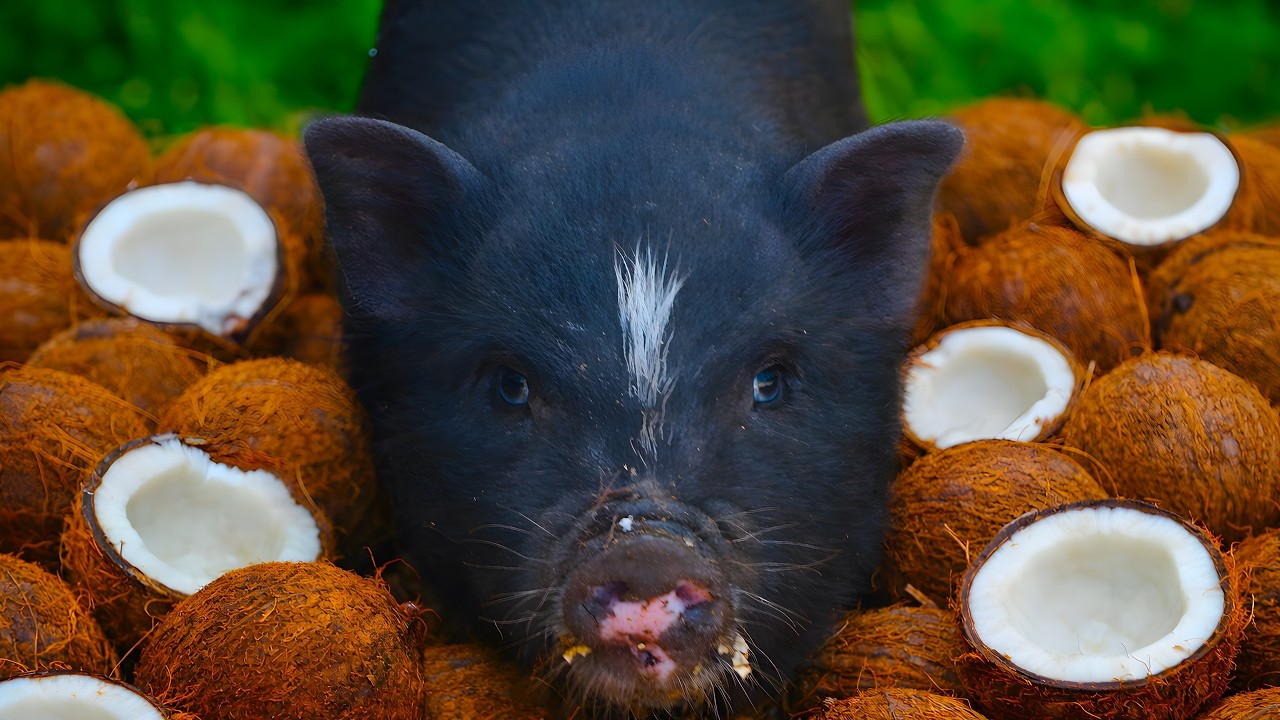 Mini Pig ASMR: Coconut Showdown 🐷🥥