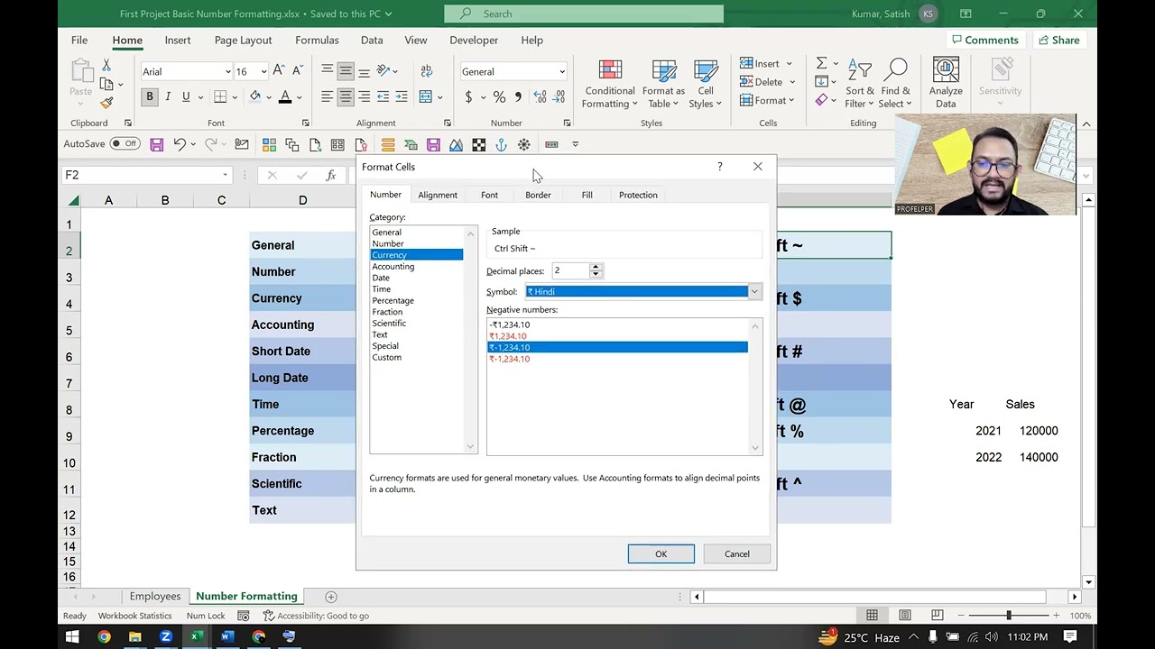 Working with Different Number Formats in Excel    Profelper   Basic Excel Training