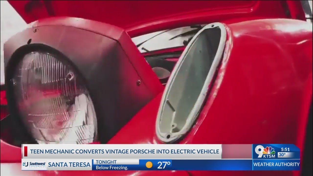 Teen Mechanic converts vintage Porsche into electric vehicle