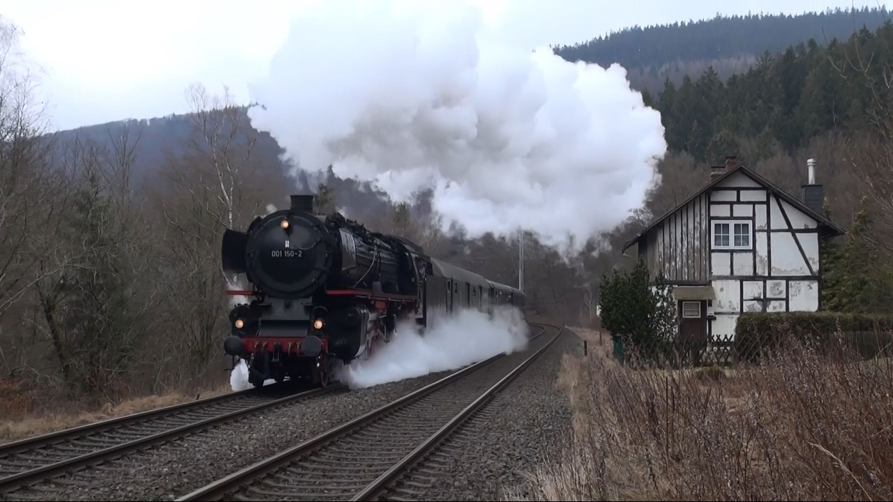 Schnellzudampf von Köln nach Willingen mit 01 150 (HD)