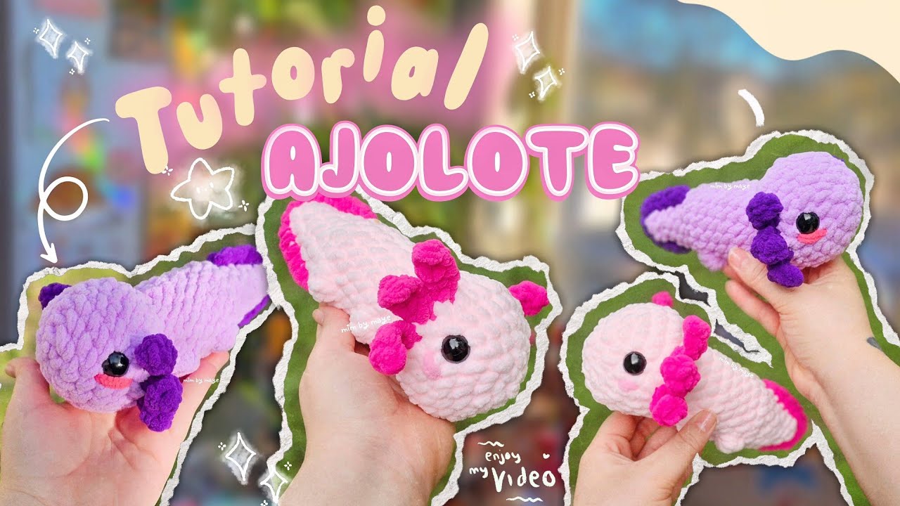 c&oacute;mo tejer un AJOLOTE A CROCHET 🩷✨️🫶🏻 #crochet #crochettutorial #amigurumi #crochetaxolotl #ajolote