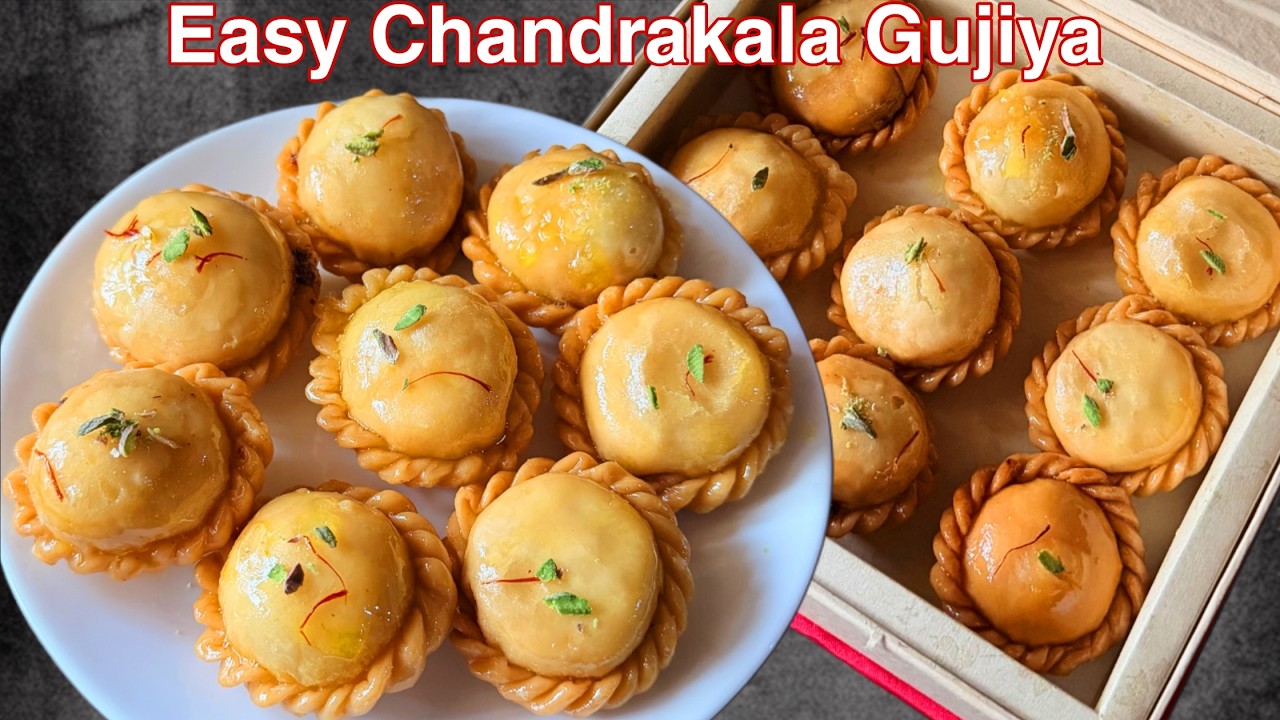 😋😋 Easy Chandrakala Gujiya | Holi Special Sweets | Crispy Juicy Gujiya Recipe