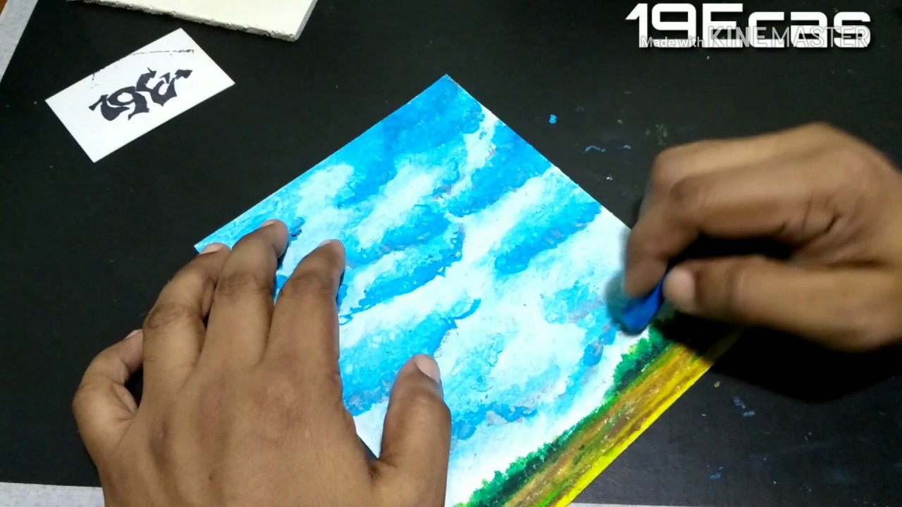 How to color sky with Oil pastel | Tutorial for kids | Level 2 | Art workshop | For my students