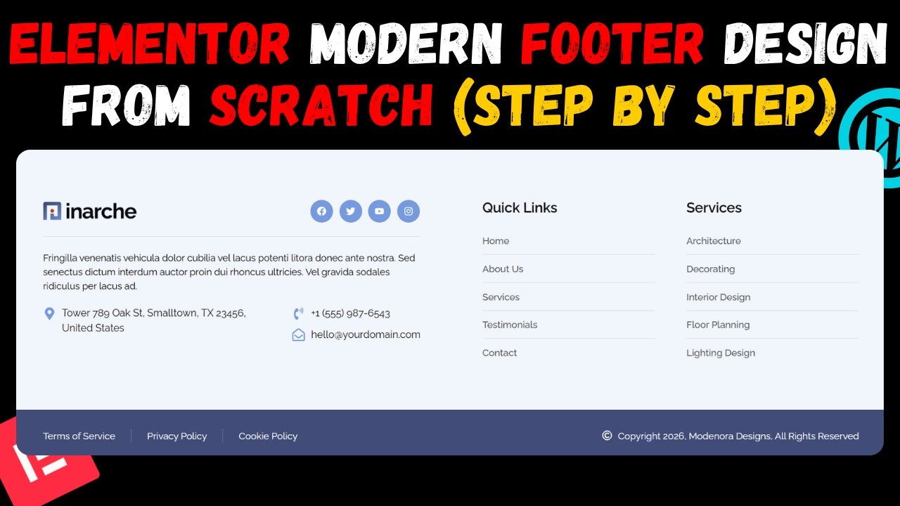 Next-Level Footer Design with ELEMENTOR 🚀 | Modern WordPress UI 2026