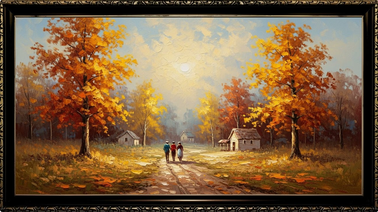Vintage Autumn Village Gallery | Elegant 4K Wall Decor Display
