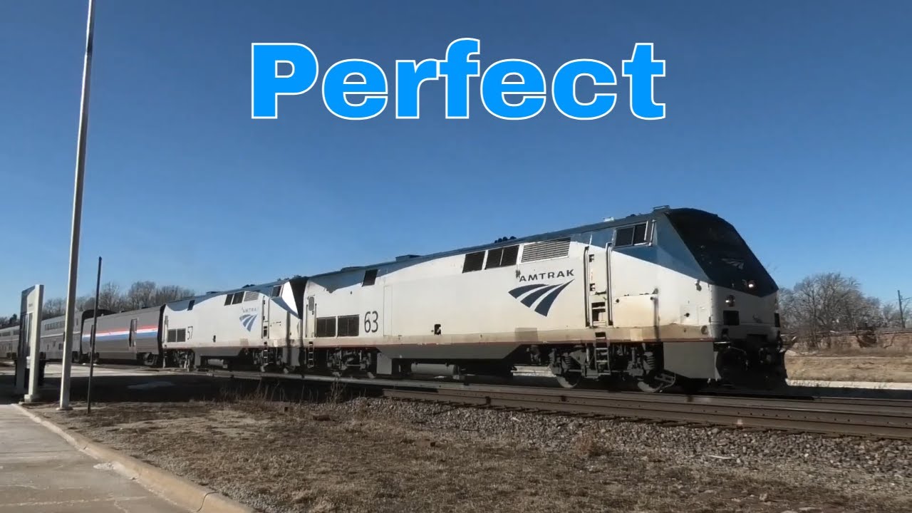 Back to Back Perfect Amtrak K5LAs in Kewnaee, IL 1/28/25