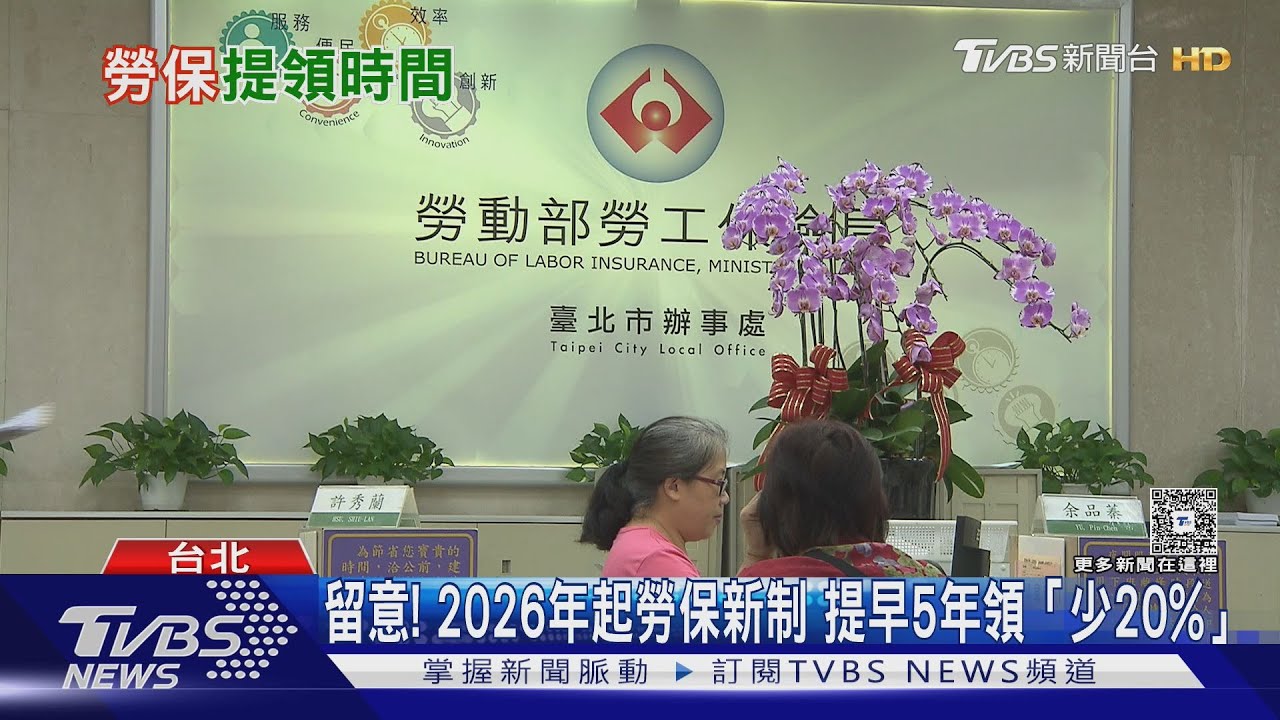 今年起勞保年金65歲才能領! 「2條件」可提前請領 減額計算曝｜十點不一樣20260109 @TVBSNEWS01