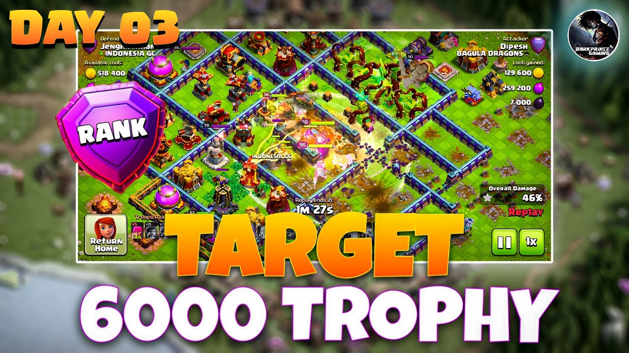 TH17 Legend Trophy Pushing in Legend League || Day 03 || DarkPrince Gaming