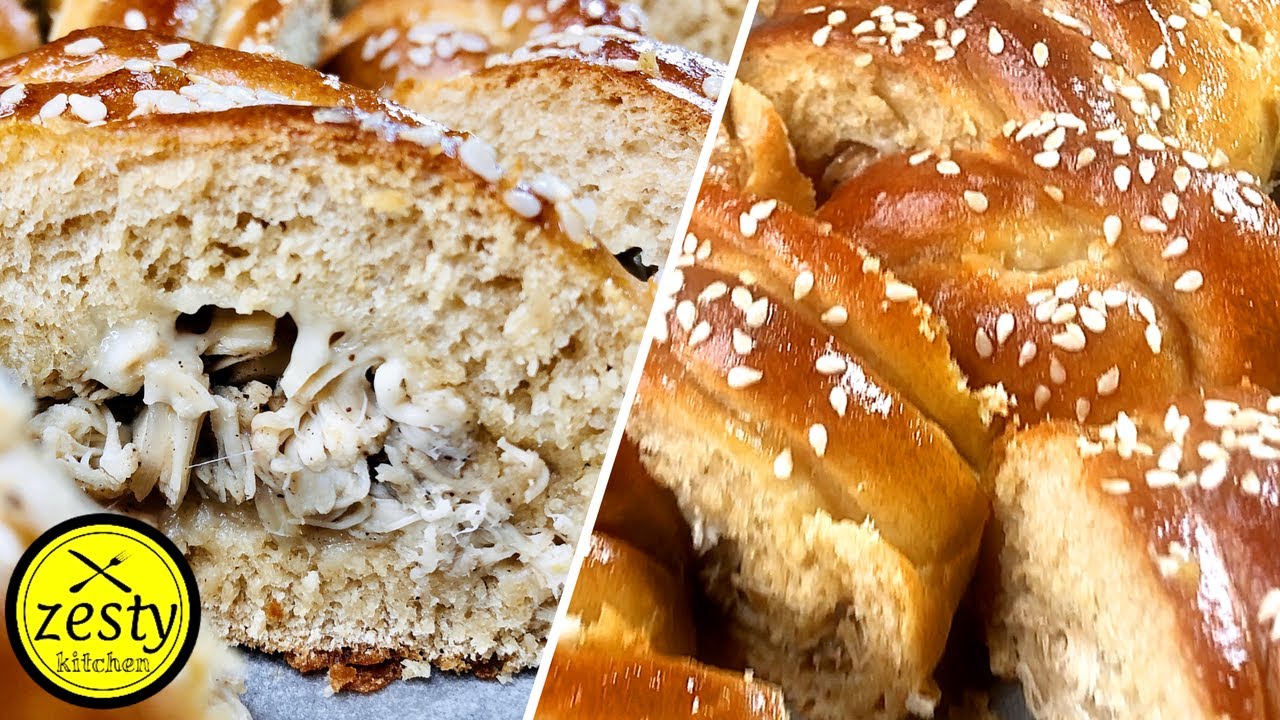 whole wheat chicken Braided Bread | chicken bread | Zesty Kitchen