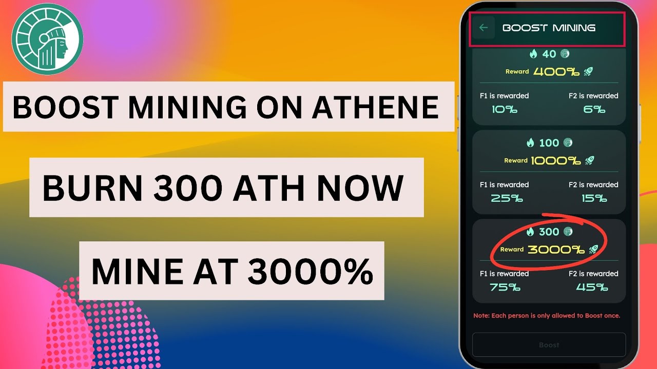 Burning 300 ATH to Mine 3000% in Athene Network Mining App