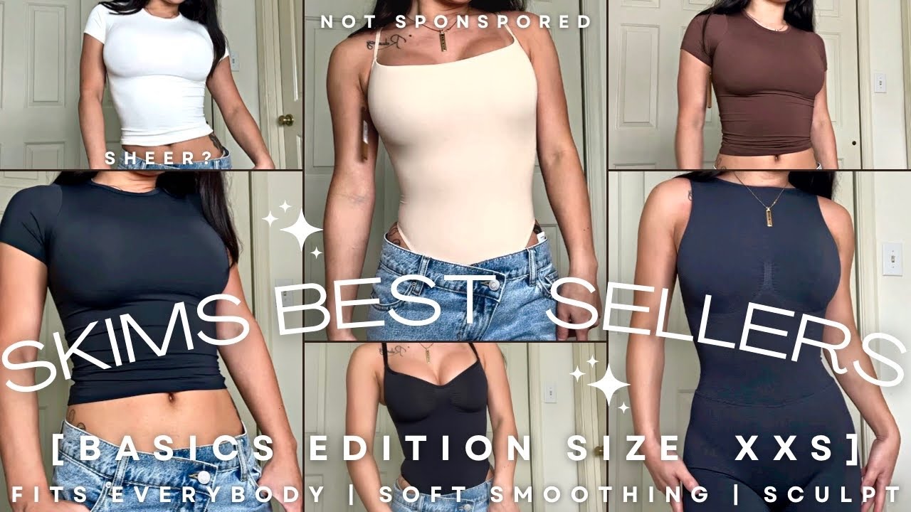 Huge SKIMS BEST SELLING BASICS Try on | Fits Everybody | Soft Smoothing | Recycled Nylon | Sculpt |