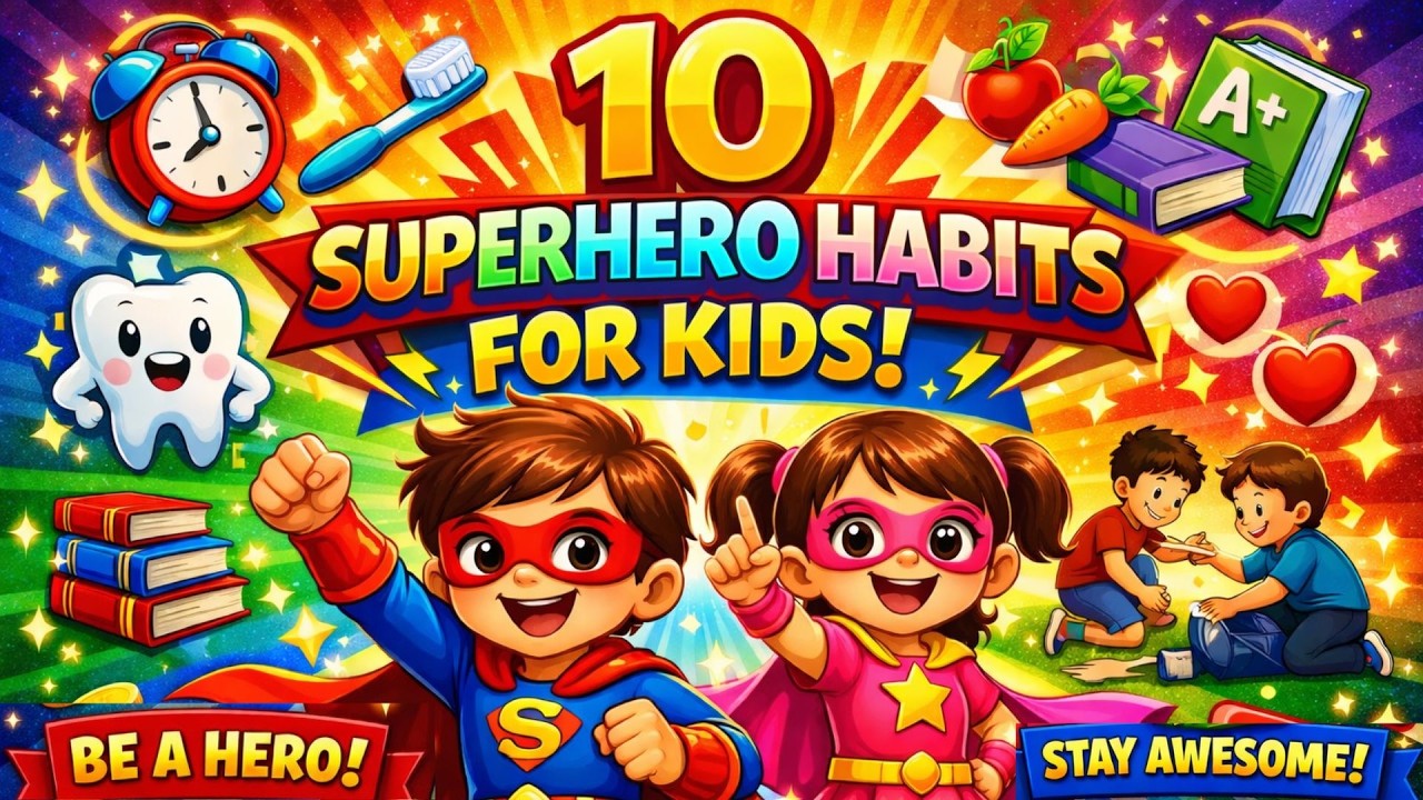 10 SUPERHERO HABITS FOR KIDS! #kidzabloom #kidslearning #kidsgoodhabits #kids #kidsvideo