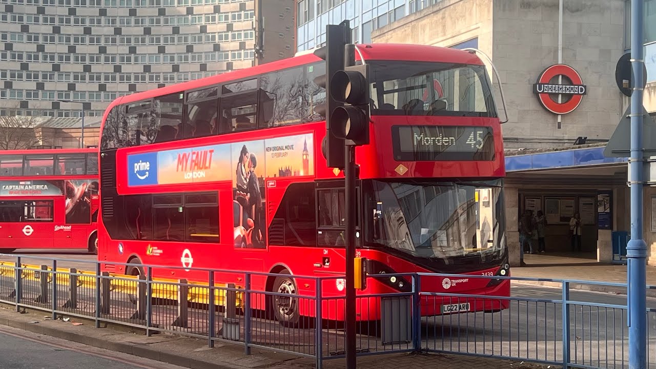 Full Route Visual | Route 45 | Camberwell Green to Morden | 3439 LG22 ARU