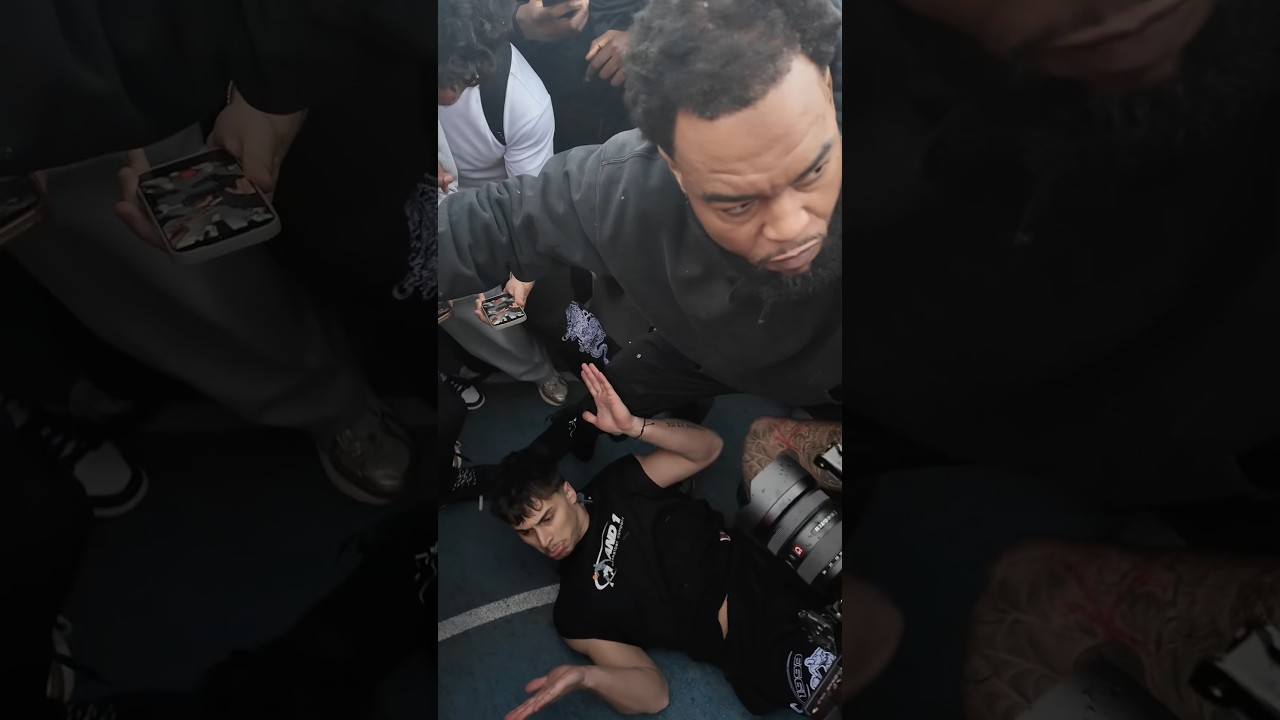 Если ты пнёшь МК по голове, может, выиграешь дуэль один на один🤷🏻&zwj;♂️🧐 #баскетбол #стритбол