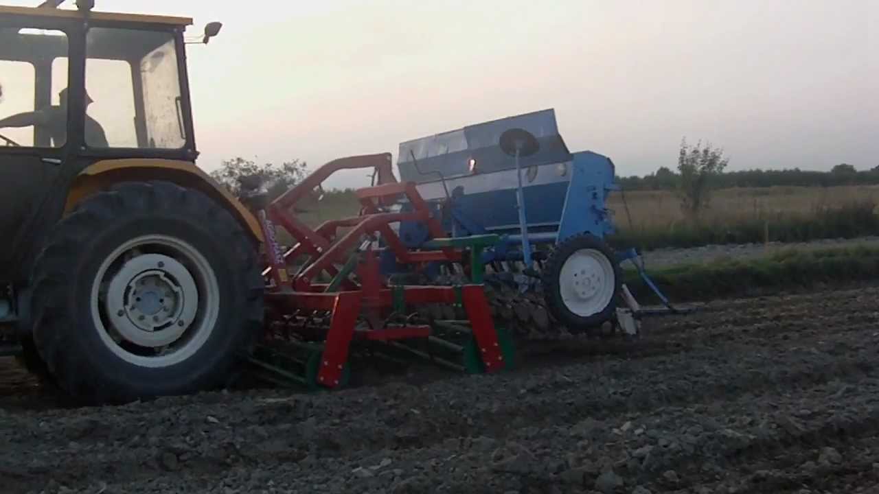 Siew pszenżyta 2011 Ursus c-360 3P + agregat uprawowo-siewny (Agro-masz i Poznaniak)