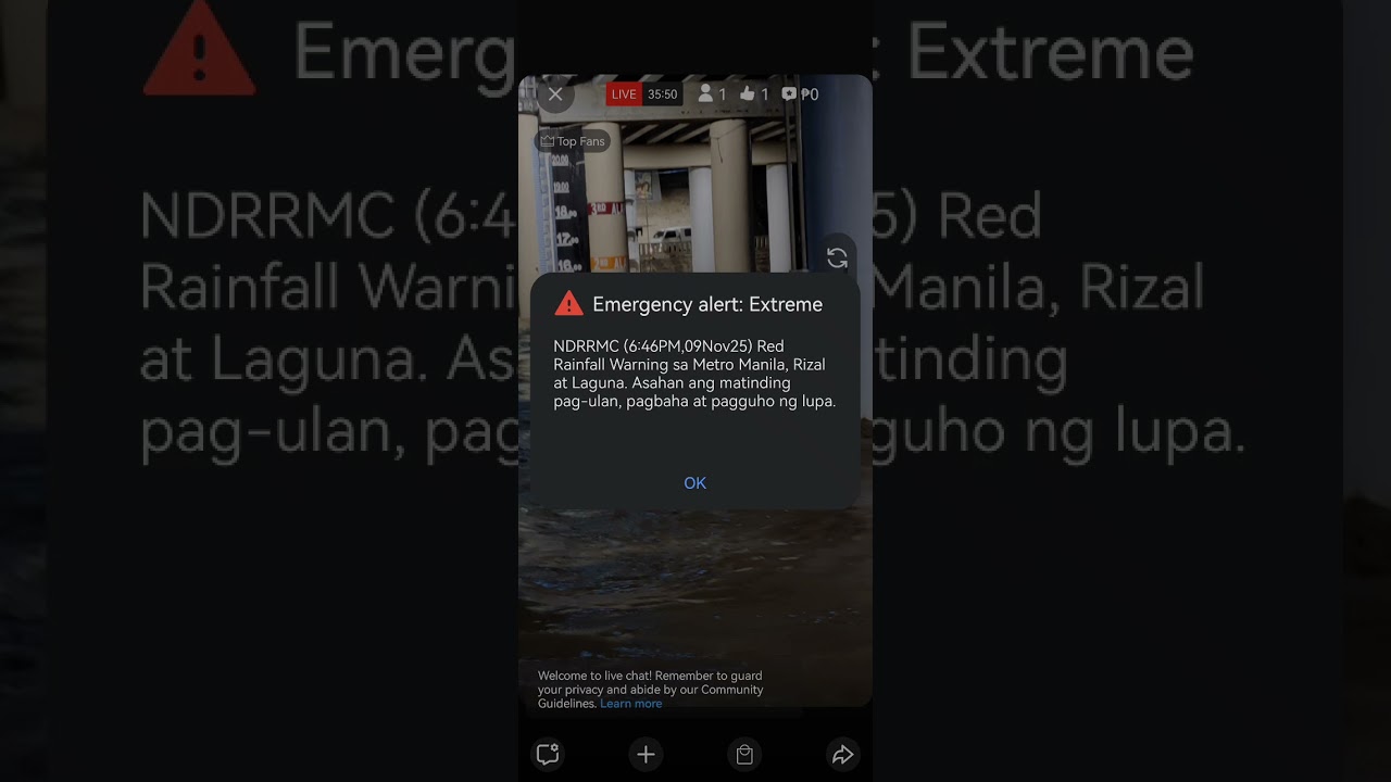 Emergency Alert: Extreme NDRRMC 06:48PM 09Nov25 Red Rainfall Warning Bagyong Uwan