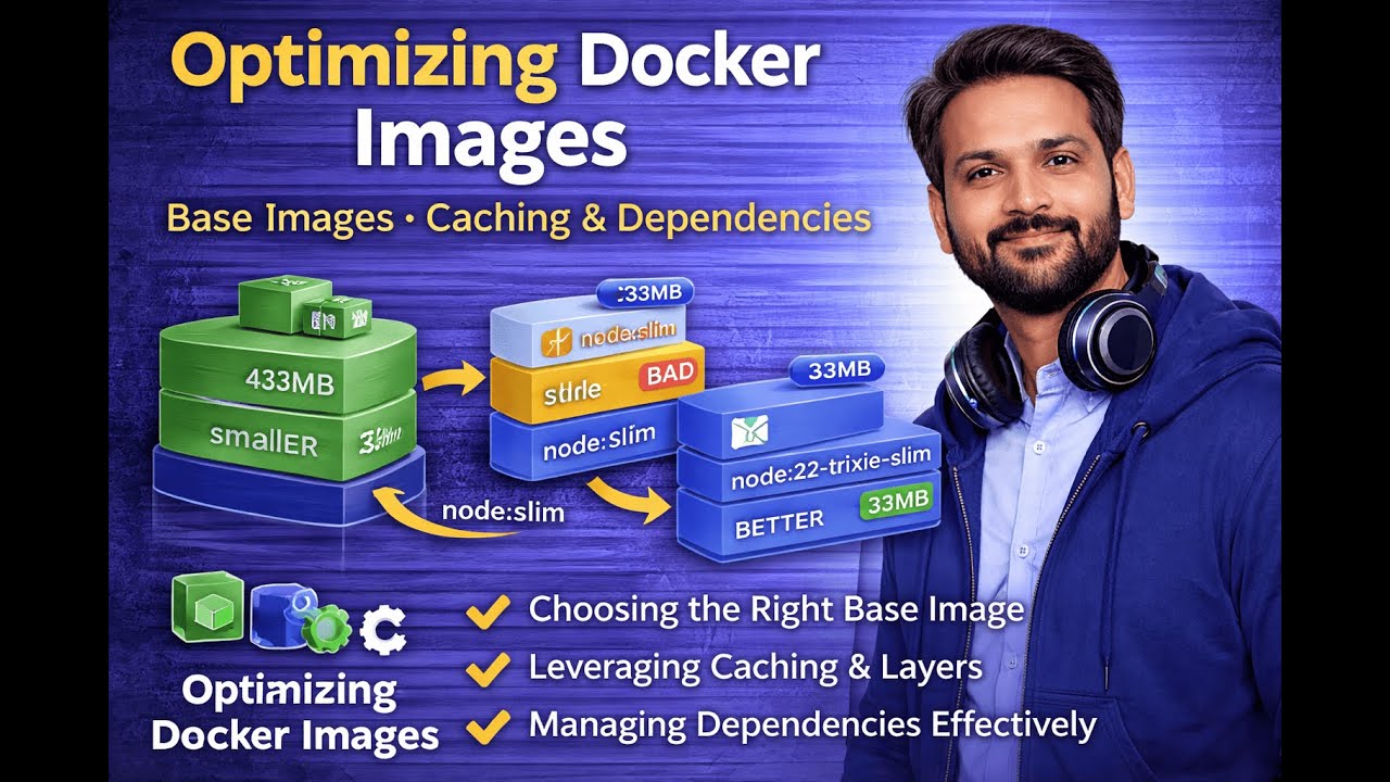 Optimizing Docker Images | Base Images, Caching & Dependencies | Hindi