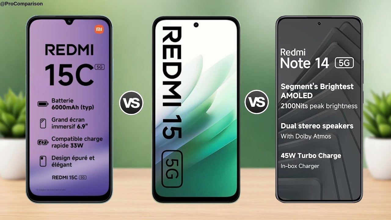Redmi 15C 5G против Redmi 15 5G против Redmi Note 14 5G || Полное сравнение