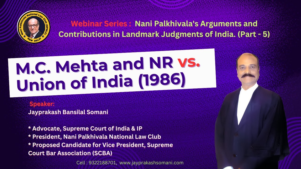 M C  Mehta and NR vs  Union of India 1986