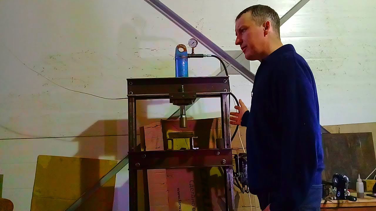 9) Самодельный пресс, пресс своими руками, DIY, Самоделка, гидравлический пресс для гаража