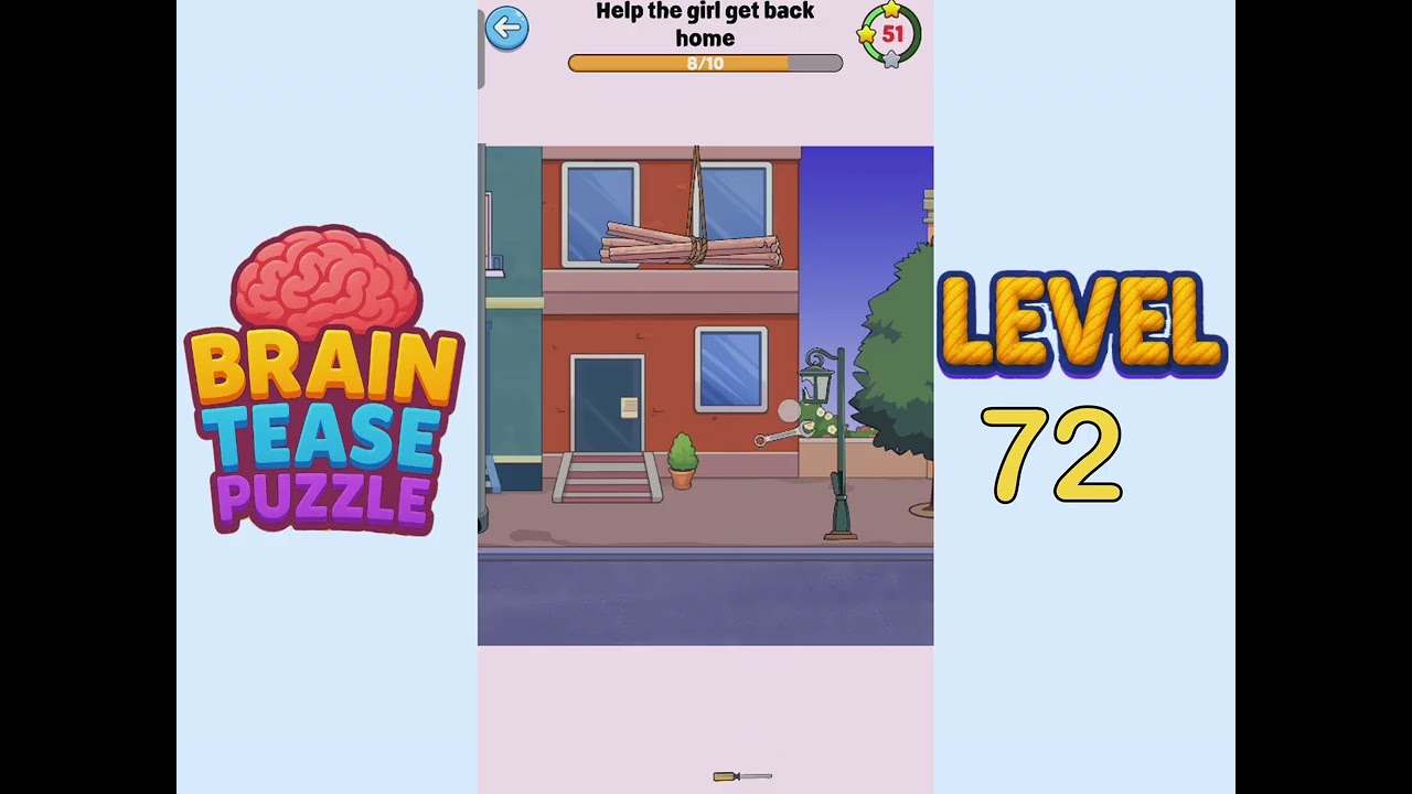 Brain tease puzzle level 72 Walkthrough Solution