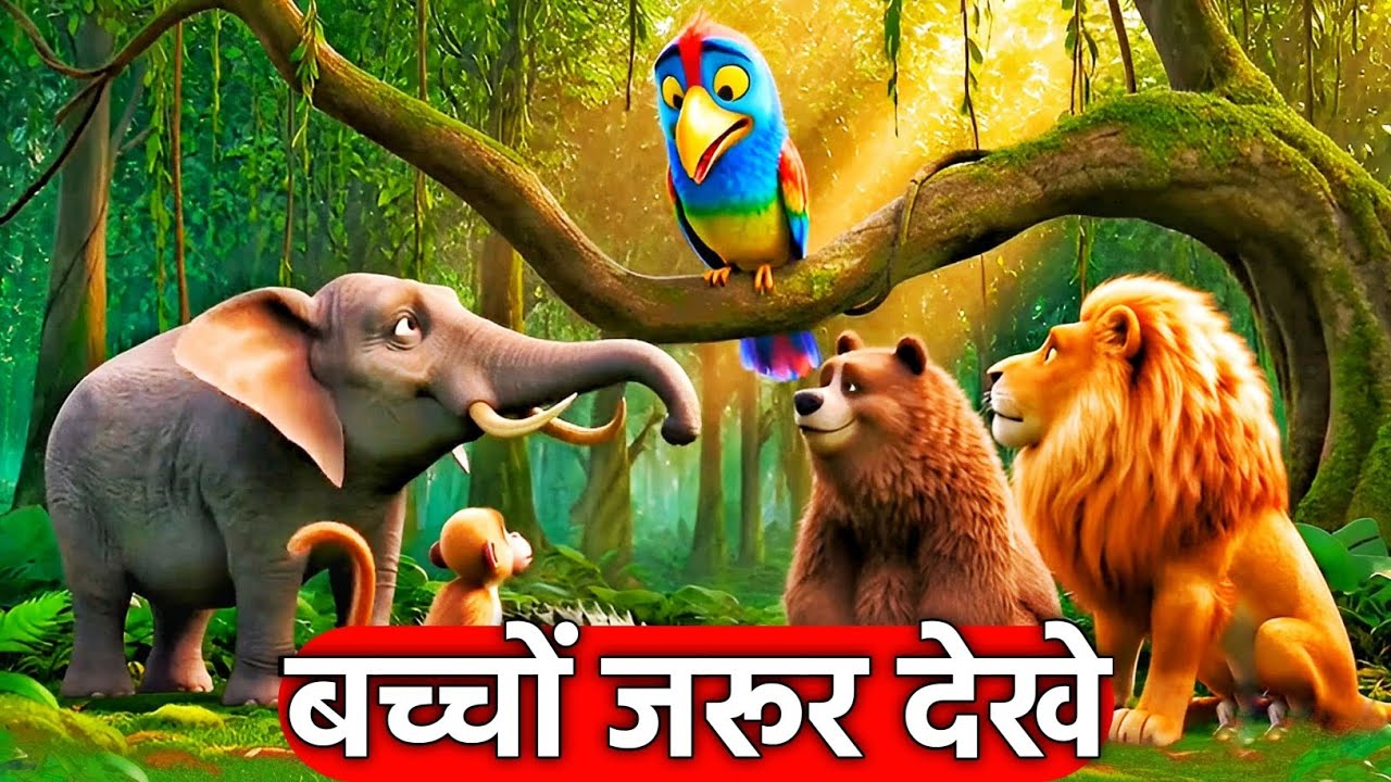 _kids cartoon video for baby 🍼 जंगल का जानकारी, बच्चों जरूर देखे🌲🐘🐒🐊🐕🐄🦙.