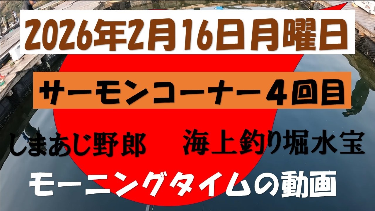 2026年2月16日　4回目のサーモンコーナーの状況です。笑えるような動画ではないですが、その日の記録的な動画です皆さん宜しくお願いします。