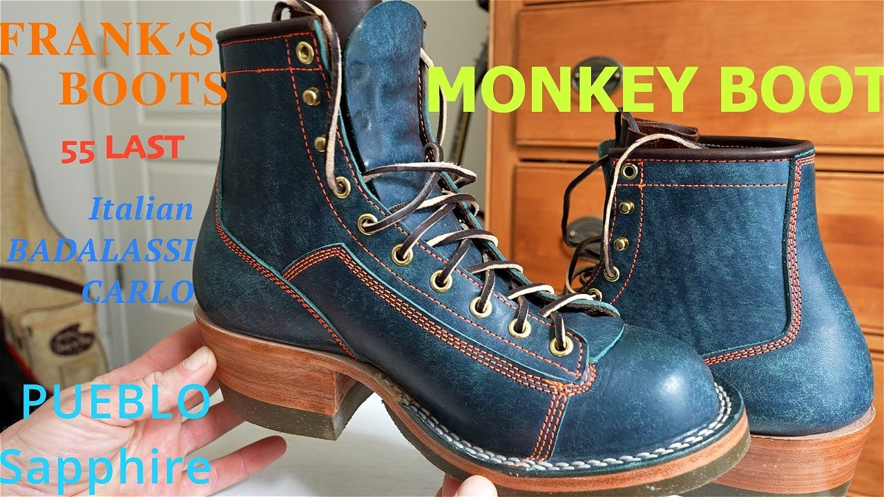 Frank's Boots - Monkey Boots - Badalassi Carlo Pueblo Sapphire, Dr. Sole half sole, 55 Last, US made