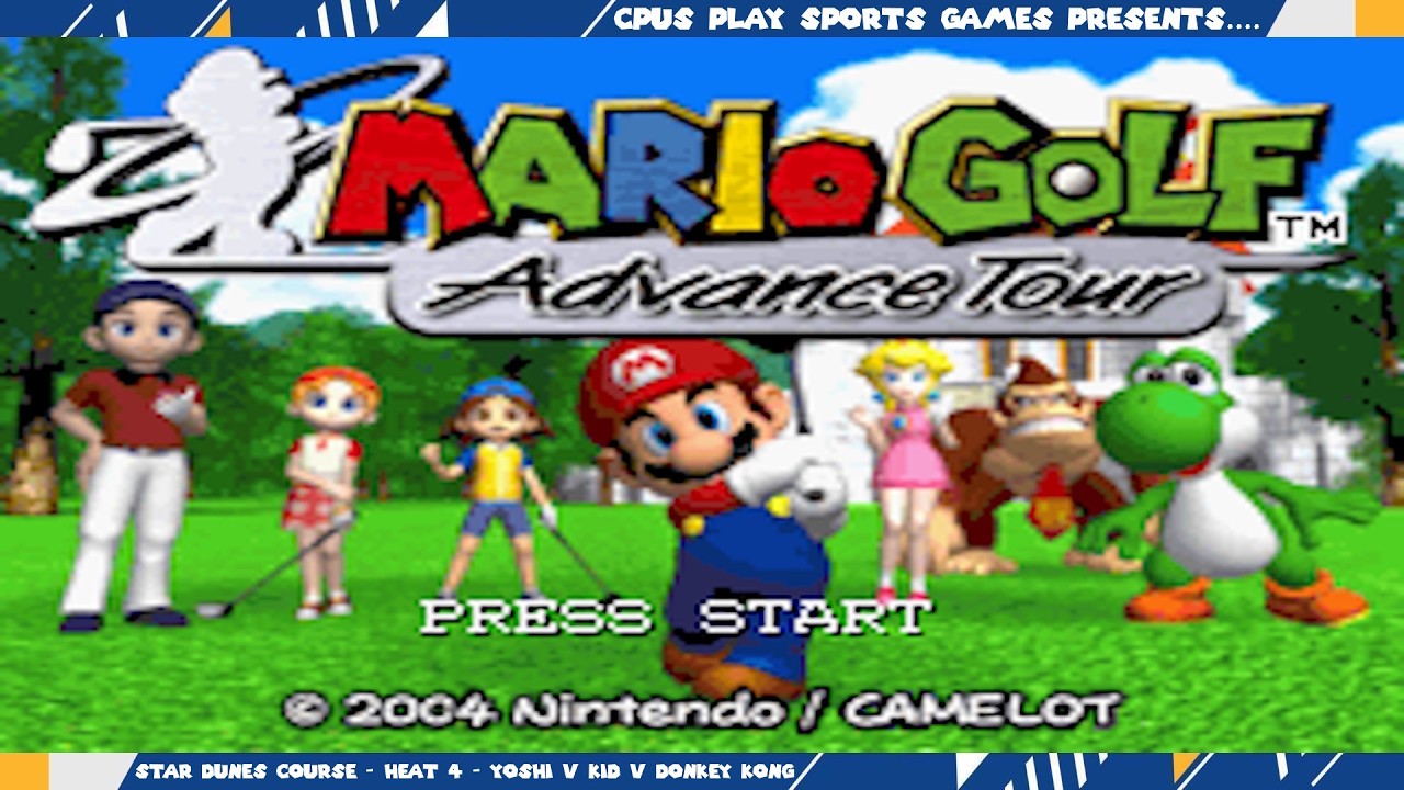 Mario Golf: Advance Tour - Star Dunes Course - Heat 4 - Yoshi v Kid v Donkey Kong