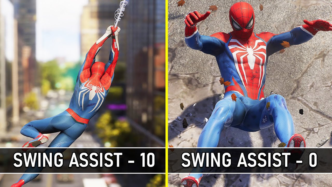 Marvel's Spider-Man 2 | Swing Assist 10 vs Swing Assist 0 | Gameplay Comparison