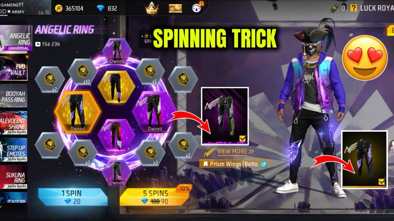 Angelic pant Ring Event Spin Trick Free Fire 🤩⚡️|Angelic pant Event Spinning 🤯🔥|FF New Event Tamil 