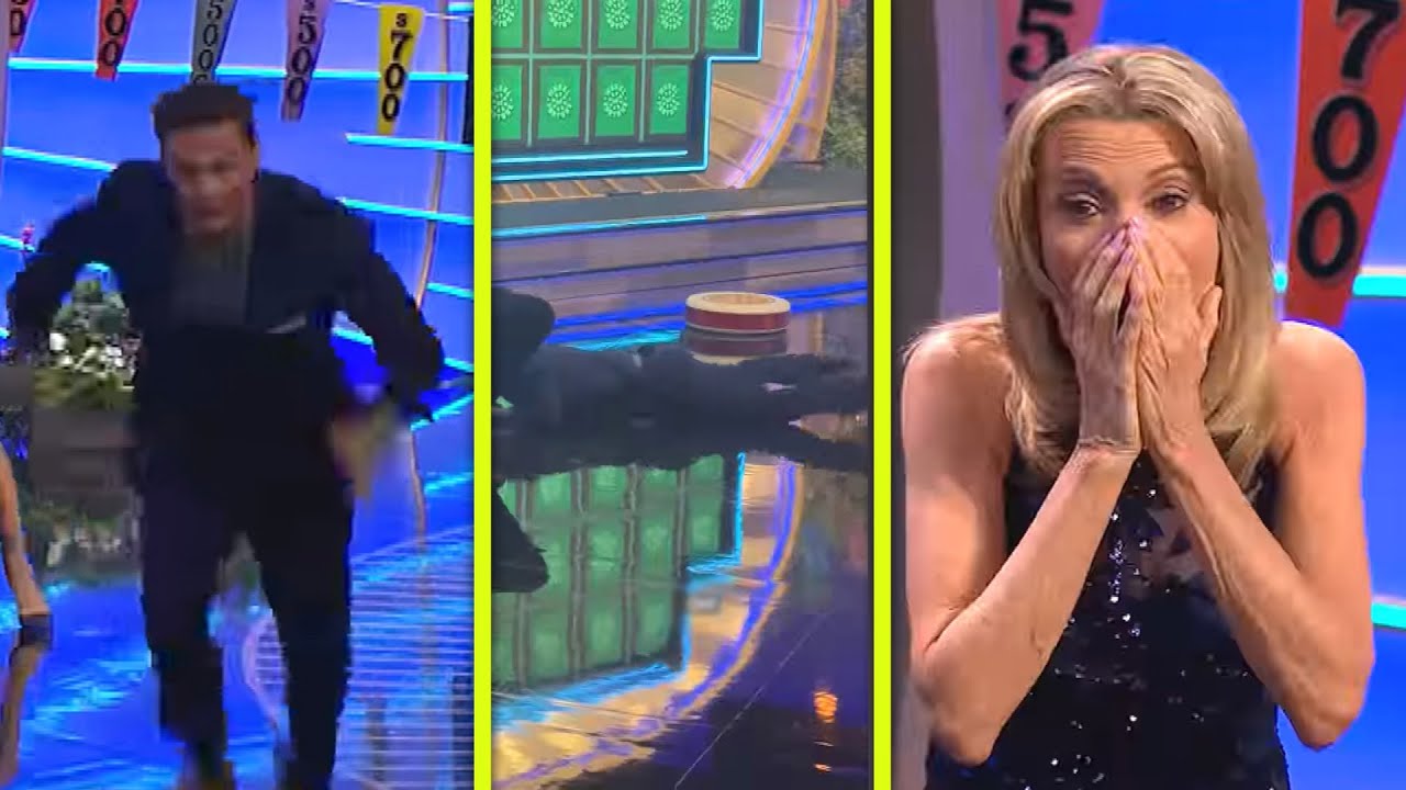 Ryan Seacrest FACE PLANTS While Chasing Cheese on Wheel of Fortune