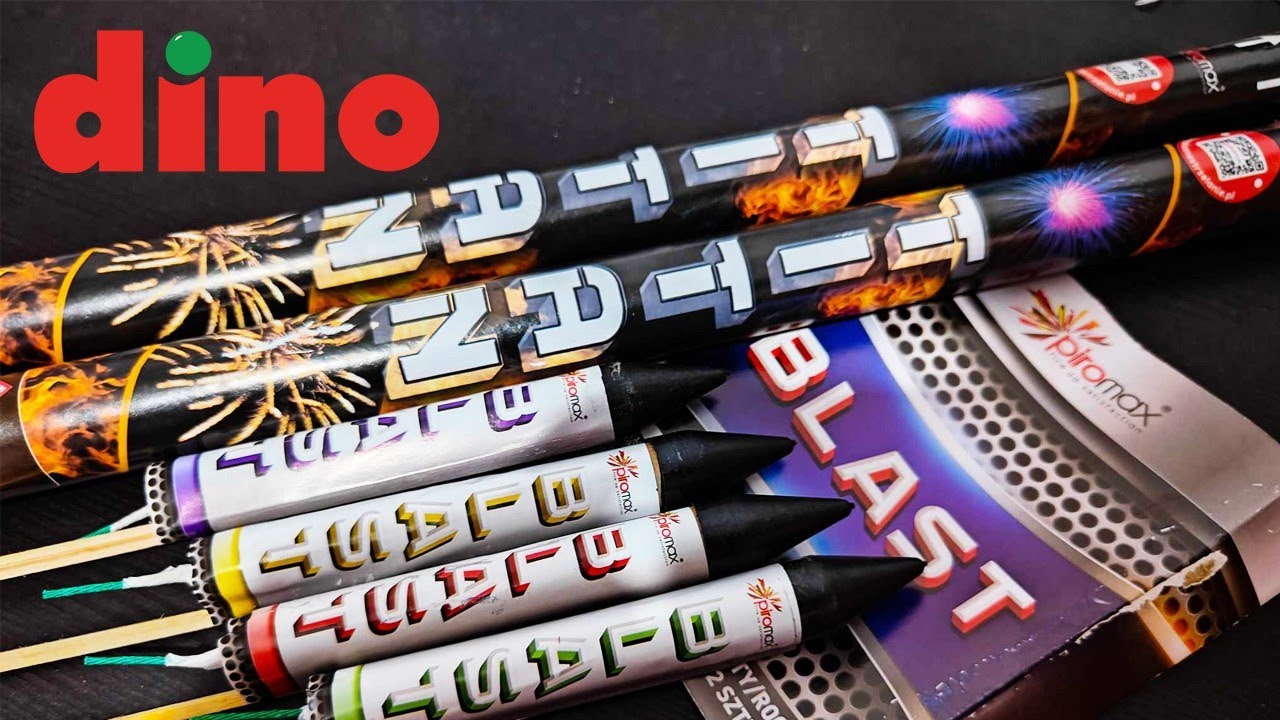 Fajerwerki z Dino rakiety Blast rzymski ogień Titan Piromax Firecrackers Polenböller 2023