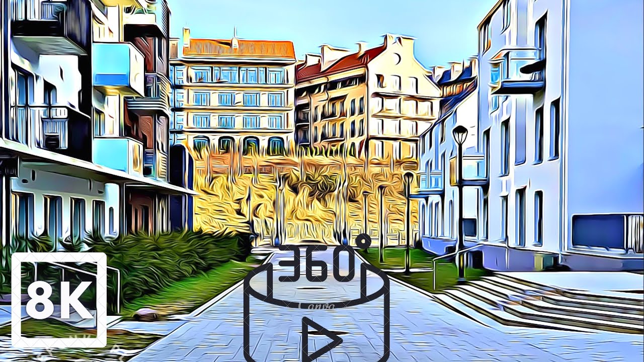 Modern Paupys district tour in 360 video #Vilnius #Lithuania