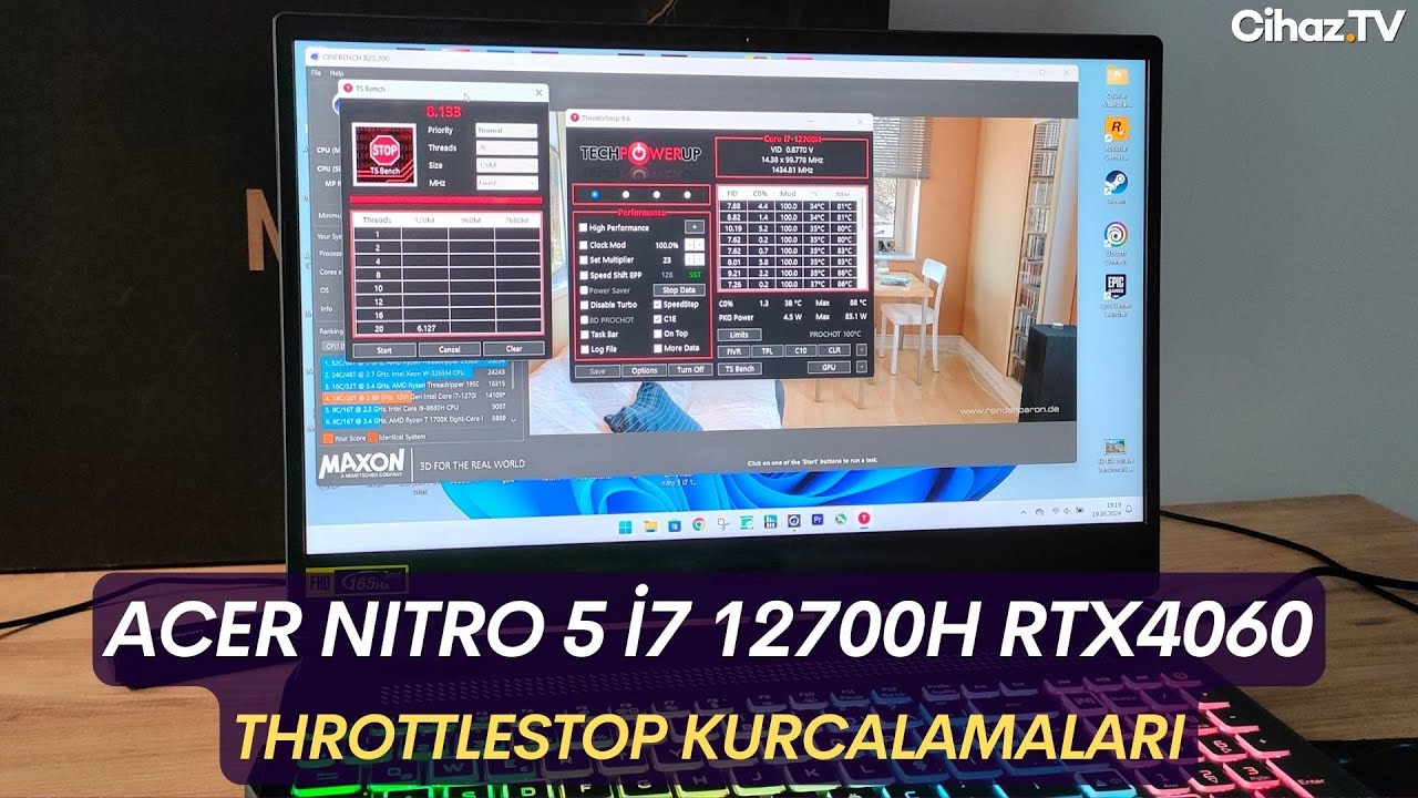 Acer Nitro 5 i7 12700H RTX 4060 Throttlestop ile Sıcaklık Düşürme - AN515-58-775TA18