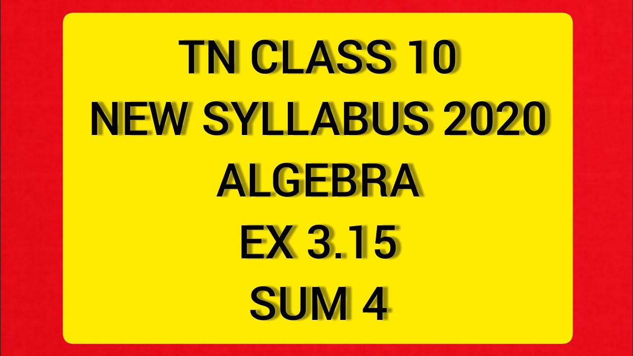 TN Class 10 Maths Algebra Graph Ex 3.15 Sum 4