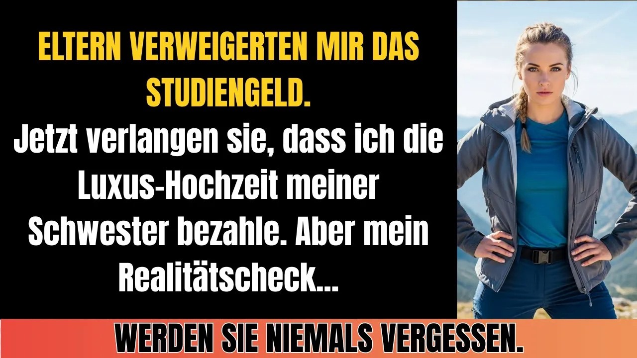 Kein Cent für mein Studium, aber 75 000€ für ihre Hochzeit   Meine Antwort schockte sie