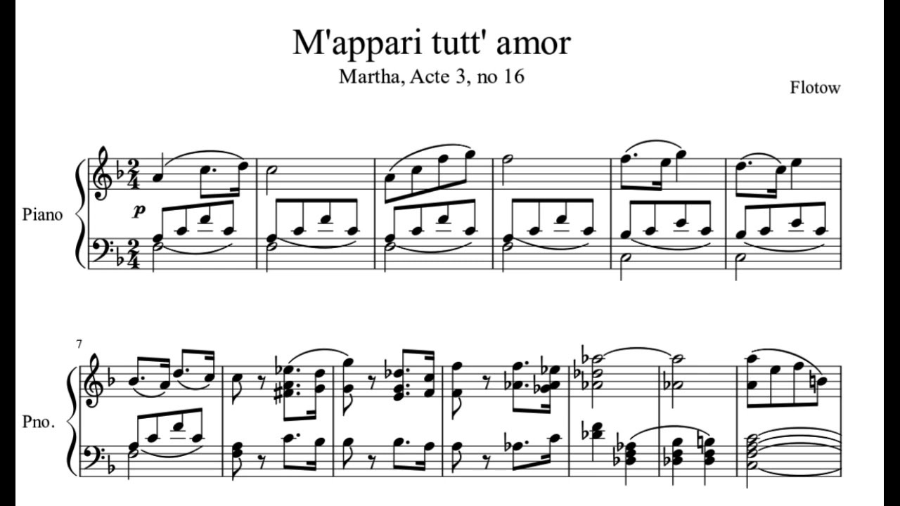 M'appari, tutt'amor - piano accompaniment