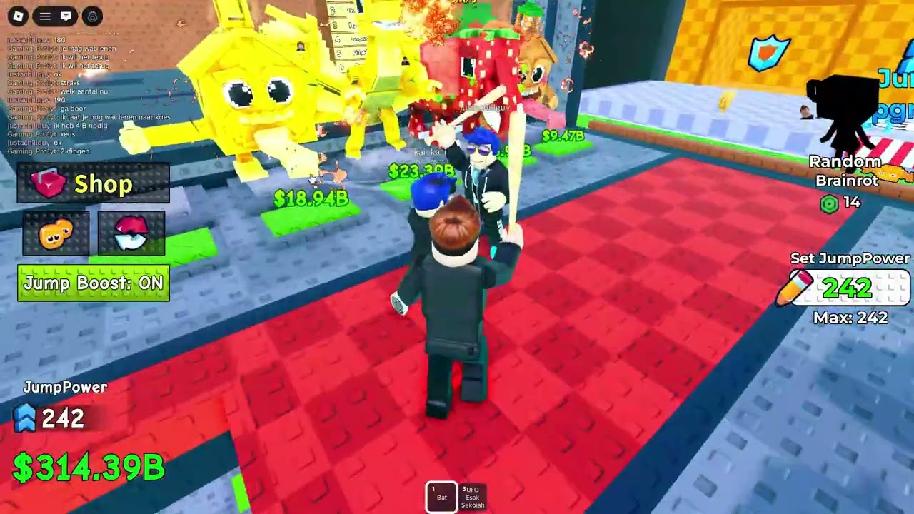 mijn vriend heeft celestail in jump far brainrots(ik laat hem een gouden dragon canalonie paken)