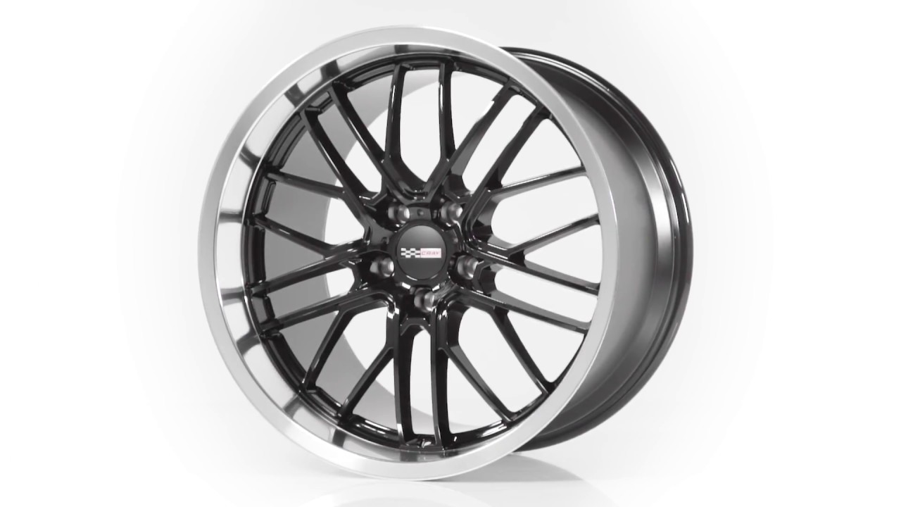 Cray Corvette Wheels - Eagle in Gloss Black w/ Mirror Lip