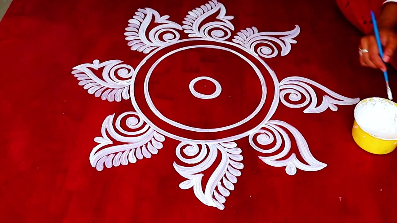 Beautiful alpona design for laxmi puja / simple alpona design / latest alpona design 2025