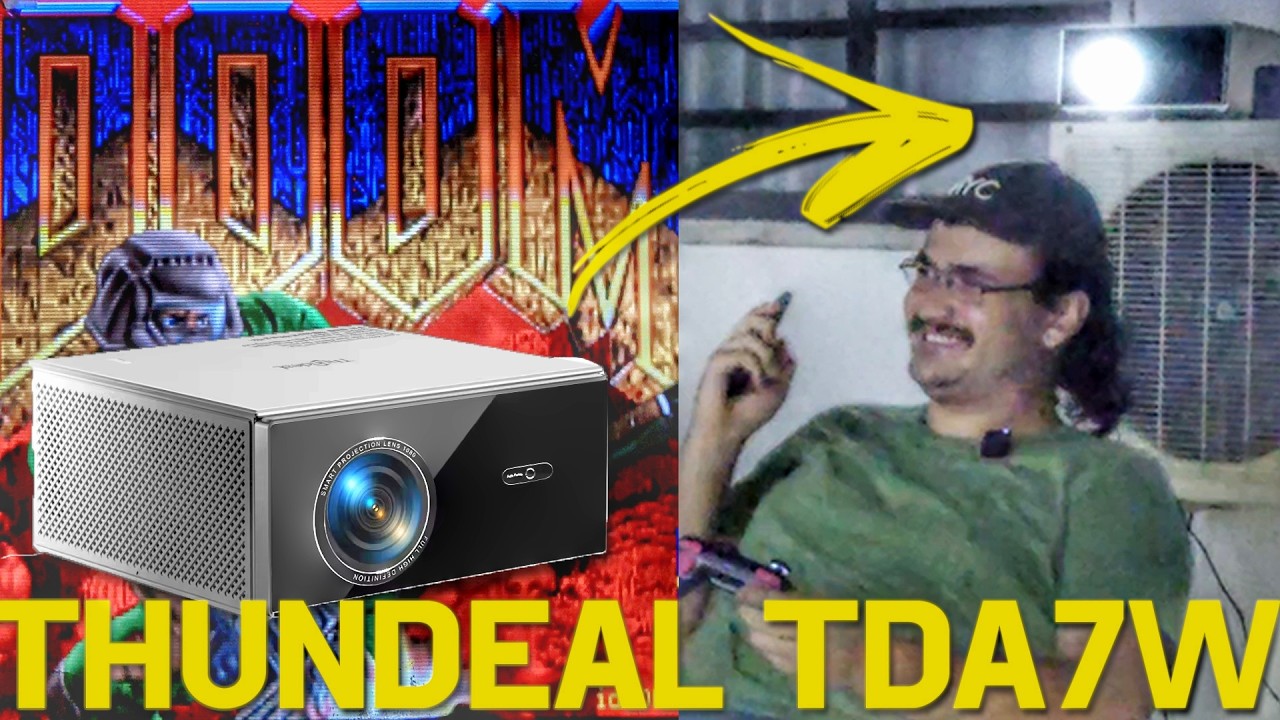 JOGANDO DOOM EM 174 POLEGADAS COM O PROJETOR THUNDEAL TDA7W